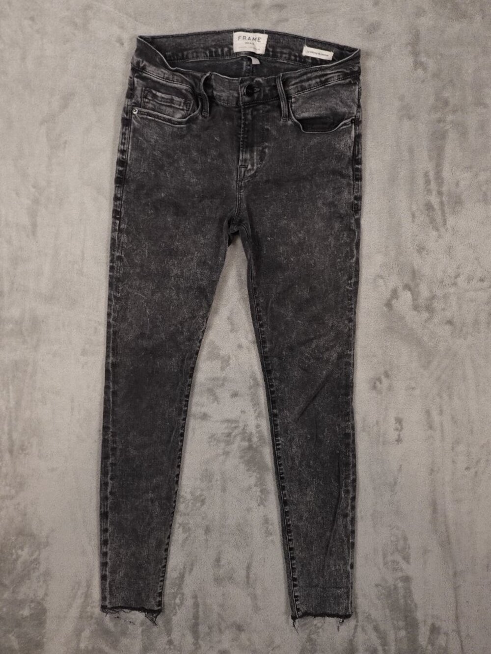 Frame Le Skinny de Jeanne‎ Jeans Women’s 27 Gray Wash Skinny Raw Hem